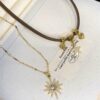 Retro Fashion Sun Double-layer Necklace For Women - Image 3