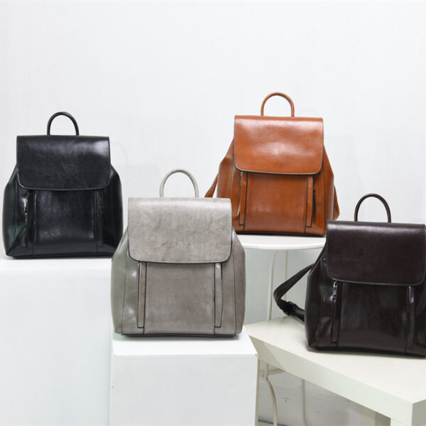 New Women's Fashion Leather Multi-functional Backpack - Image 4