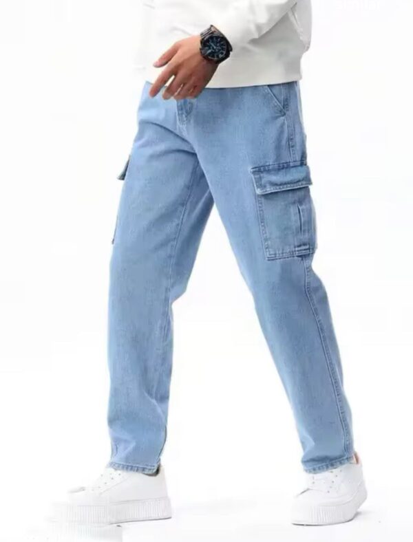Men's New Style Jeans Straight Pants Pure Color Trend New Fashion